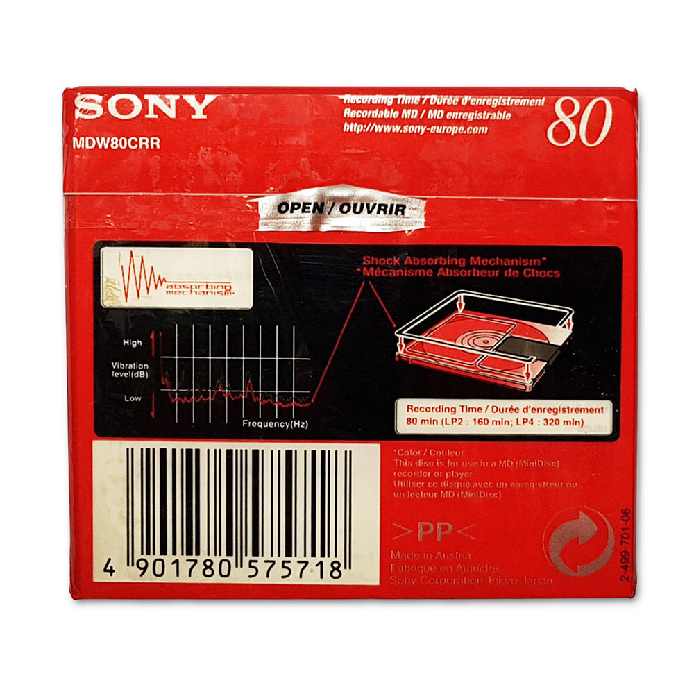 Sony MiniDisc Shock red 80 minutes - Retro Style Media